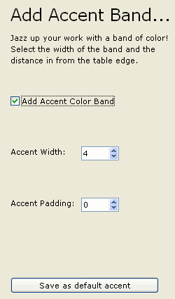 Setting the accent band 