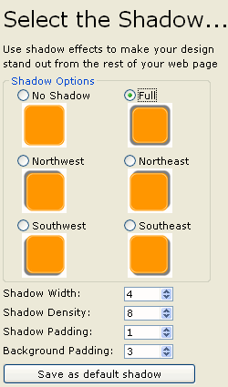 Setting the shadow options